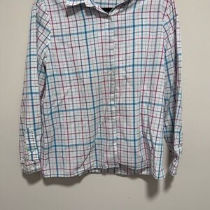 Vintage 90’s Plaid Button-Up Shirt - Women’s Size 12